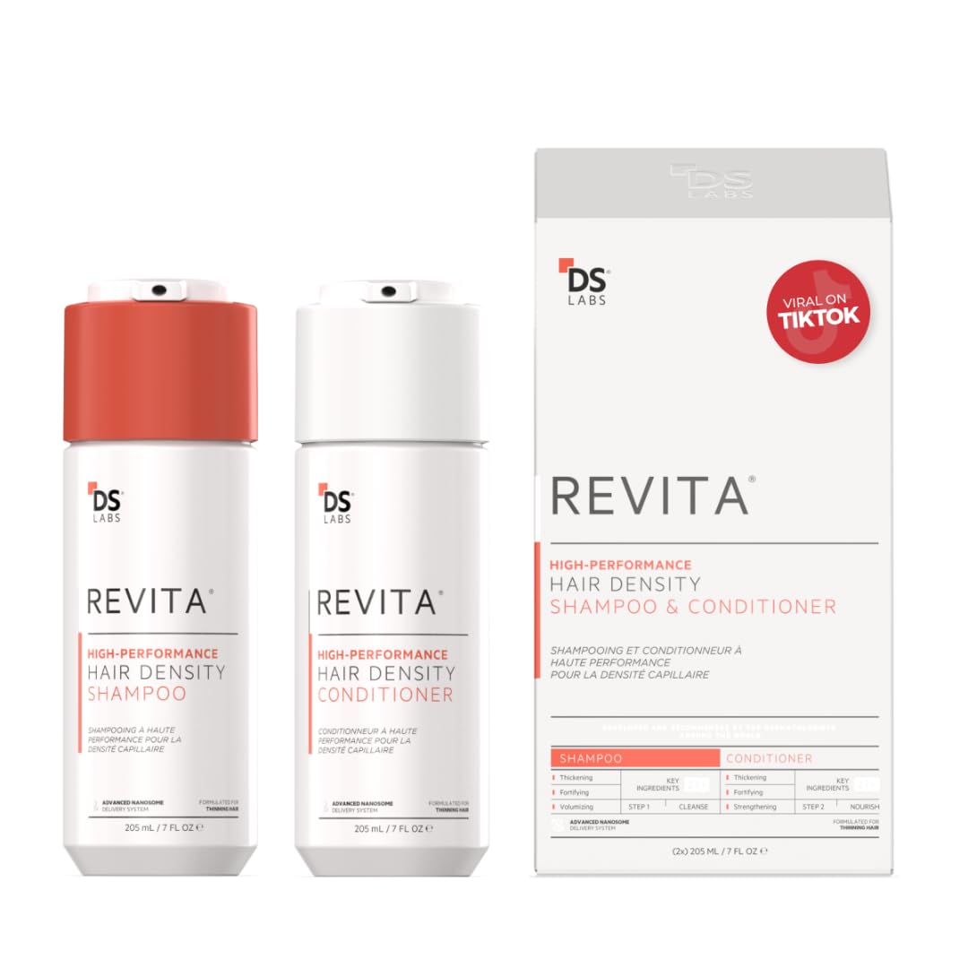 DS Labs For Men & Women Revita Shampoo & Conditioner Kit - Two-Step Scalp Care System for Fuller-Looking, Volumized Hair, Lightweight Hydration, Sulfate & Silicone Free, Color Safe, 925 mL