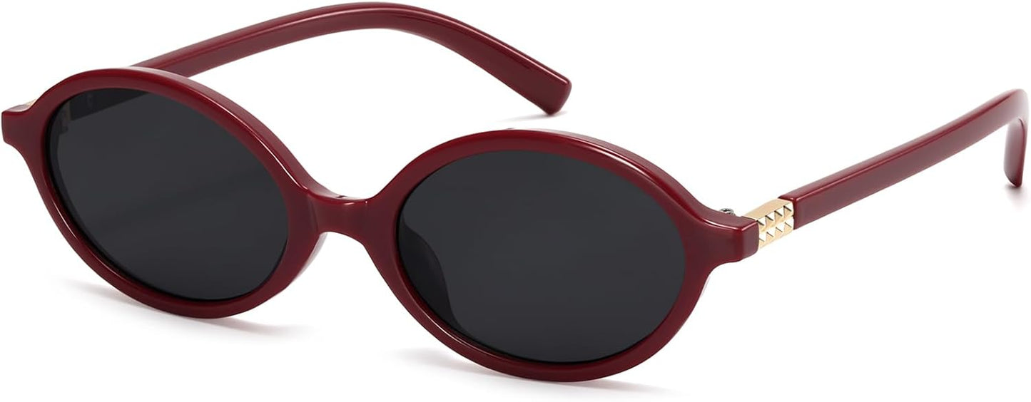 ViewJoy Retro Oval Sunglasses for Women Vintage 90s Y2K Trendy Designer Sun Glasses