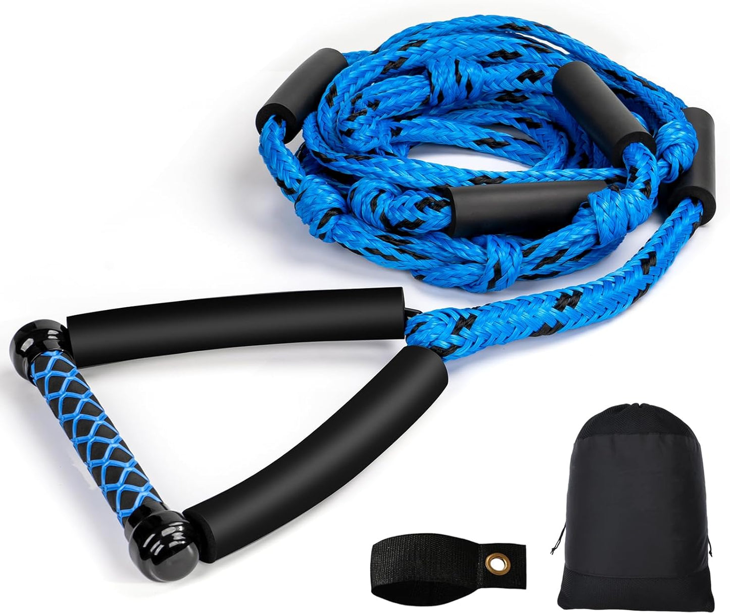 Wakesurf Rope - ASVAEVAS 25ft Floating Wake Surf Ropes and Handle, 4 Sections Adjustable Surf Tow Rope for Wakesurfing and Watersports