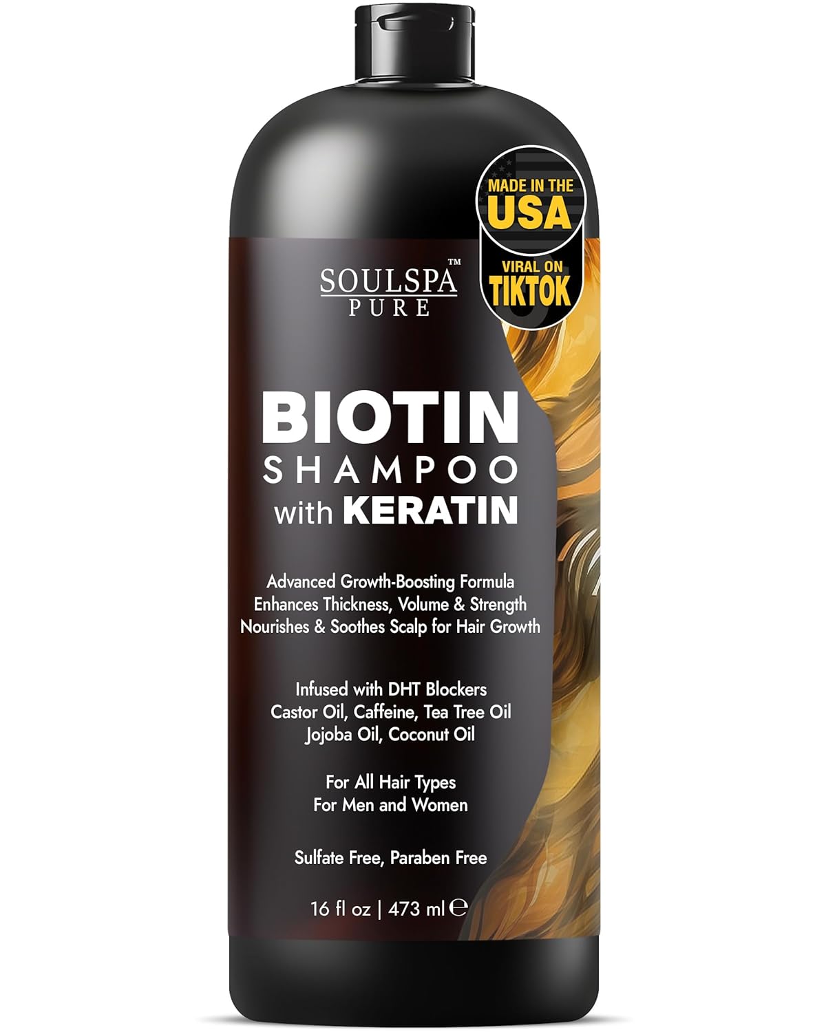 Biotin Shampoo and Conditioner Set with Keratin - Sulfate-Free Advanced Anti-Thinning, Hair Growth Shampoo and Conditioner Combo Repair Formula - with DHT Blockers, for Men & Women - 16 fl oz each