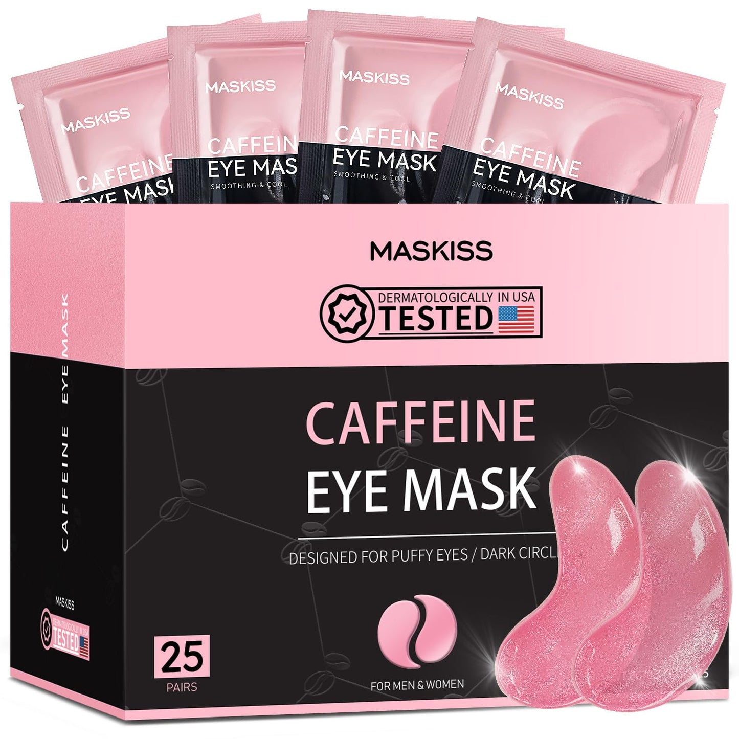 Maskiss Under Eye Patches (50 Pairs), Hyaluronic Acid Eye Masks for Dark Circles Puffy Eyes Undereye Bags, Collagen Eye Patches for Wrinkles and Hydrate, Skin Care Gift for Her