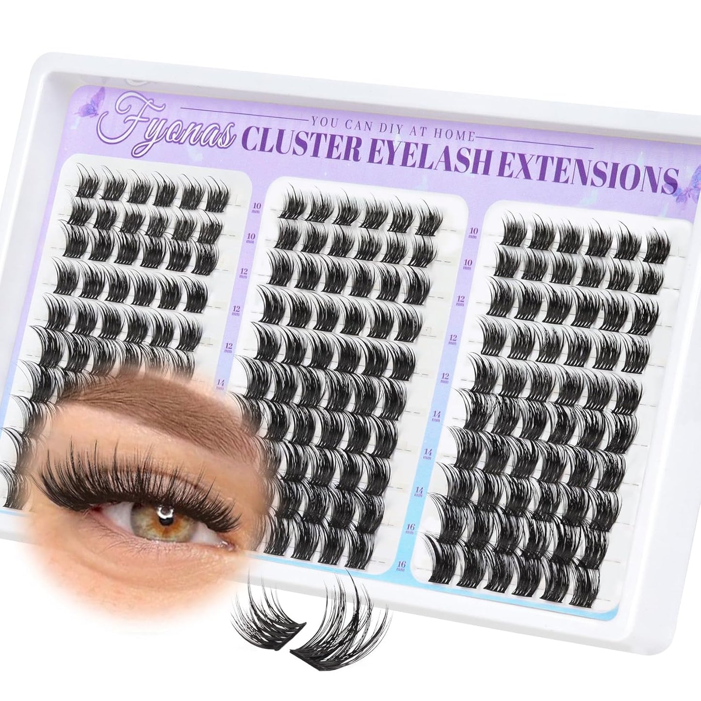 Lash Clusters Manga Eyelash Clusters Spiky Cluster Eyelash Extensions 80Pcs C Curl Individual Lashes Volume Anime Lash Clusters with Thin Band Cosplay Lashes DIY at Home (Cutey)