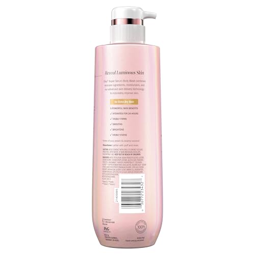 Olay Super Serum Body Wash for Extra Dry Skin, 24hr Long Lasting Hydration, 5+ Ingredient Complex for Bright Even Firm Luminous Skin, 20 fl oz