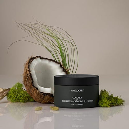 Homecourt Body Shea Butter, Rich Moisturizer Cream for All Skin Types, Nourishes & Hydrates Up To 72 Hours, Lingering Fragrance, Cocomoi, 6.7 oz