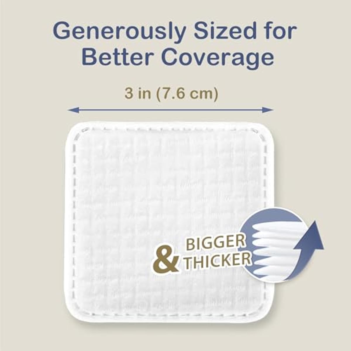 Ourmed Life Large Cotton Pads for Face, Soft & Lint-Free Cotton Rounds with Pressed Seam Design, Durable Facial Cleansing Squares for Face, Ideal Makeup Remover Pads, 3x3 Inch, 60 Count