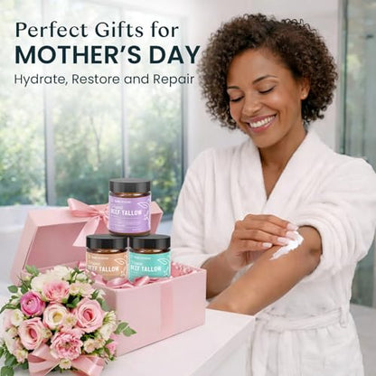 Body Restore Whipped Beef Tallow Balm – Mothers Day Gifts for Mom, Grass Fed Moisturizer for Face and Body, Birthday Gifts for Women, Self Care – Eucalyptus