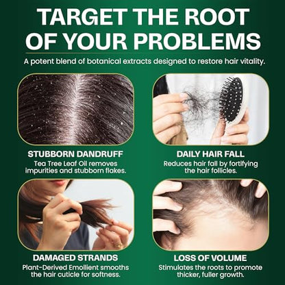 Tea Tree Shampoo & Conditioner Set | Thinning Hair Loss Treatments for Men and Women | Soothes Itchy Scalp & Dandruff | Boosts Hair Growth & Reduces Hair Loss | Sulfate & Paraben Free