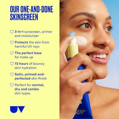 Ultra Violette Supreme Screen SPF 50 Skinscreen Facial Sunscreen Moisturizer and Primer, 1.76 oz