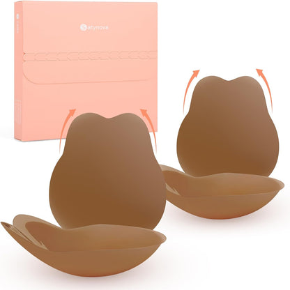 Nipple Covers with Lift for Women,2 Pairs Seamless Reusable Sticky Bra Push Up Adhesive Lifting Pasties