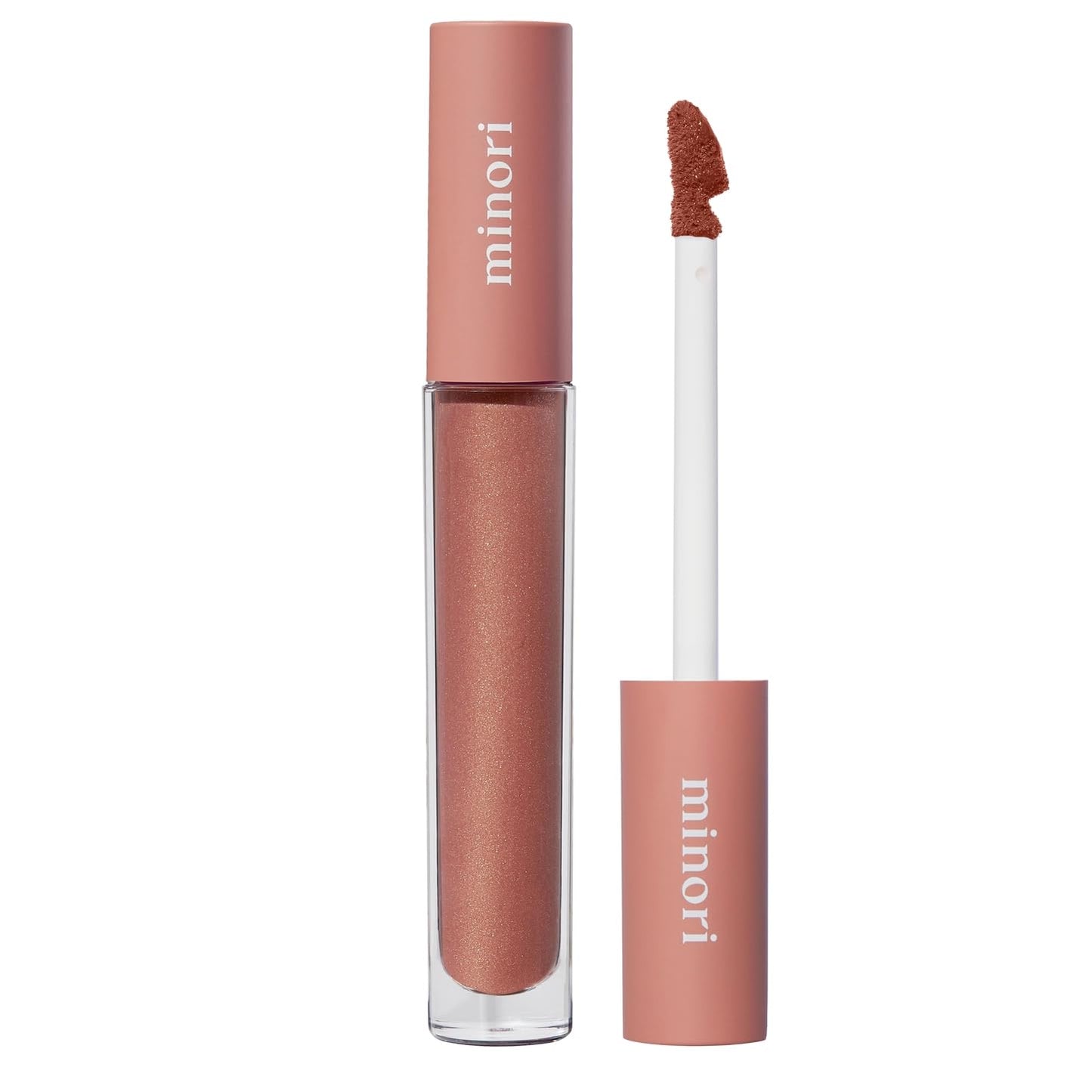 Minori Lip Gloss, Cozy Shade, Hydrating, Non-Sticky Sheer Gloss with Jojoba, Shea Butter & Vitamin E, Vegan & Cruelty-Free, Moisturizing Lip Shine, 0.11 fl oz.