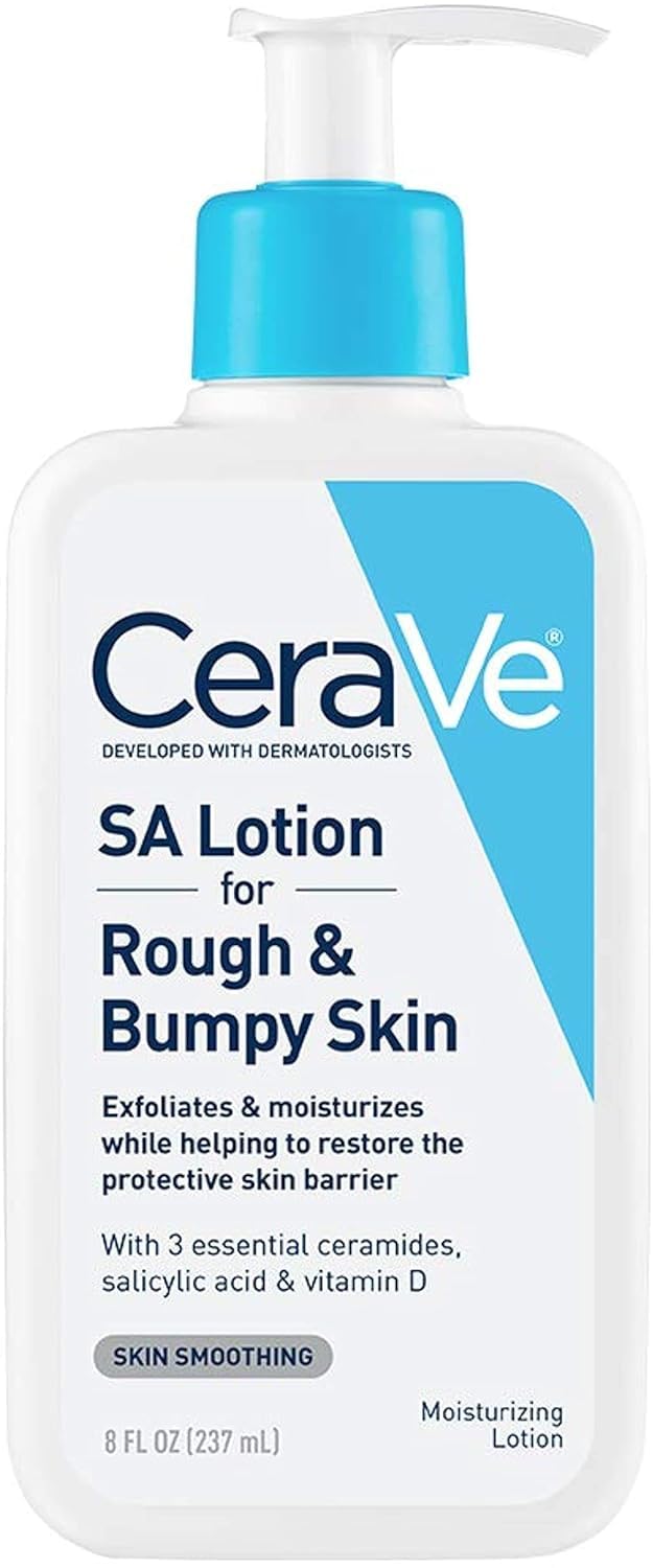 CeraVe SA Lotion for Rough & Bumpy Skin,Vitamin D,Hyaluronic Acid,Lactic Acid,Niacinamide & Salicylic-Acid,Gentle Exfoliating Rough And Bumpy Skin Lotion,19 Ounce,(Pack of 2)