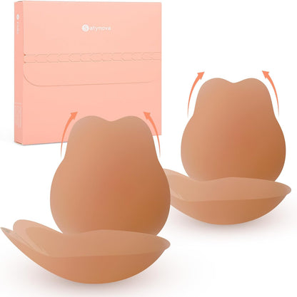 Nipple Covers with Lift for Women,2 Pairs Seamless Reusable Sticky Bra Push Up Adhesive Lifting Pasties
