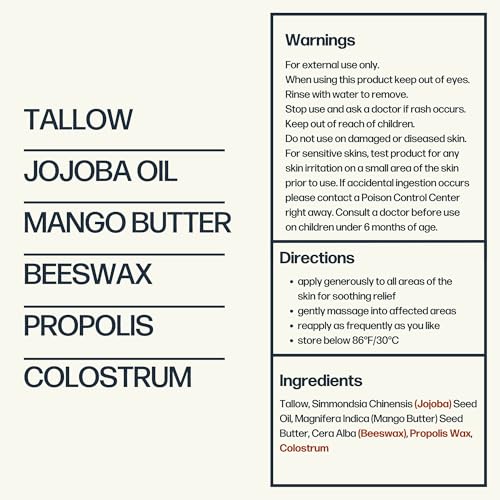 Sky and Sol Everything Cream | 100% Grass Fed Beef Tallow Moisturizer for Face and Body | Day & Night Skincare | Safe Natural Ingredients | After-Sun Care | All Skin Types | 3 oz