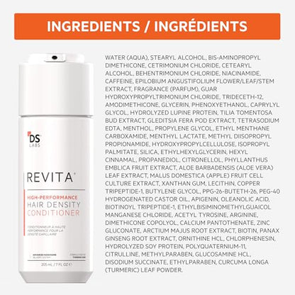 DS Labs For Men & Women Revita Conditioner - Scalp Refreshing Hydration for Fuller Looking, Weightless Hydration, Caffeine, Turmeric, Sulfate & Silicone Free, Color Safe, Refill Pouch 500 mL