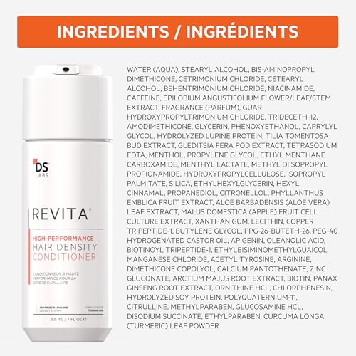 DS Labs For Men & Women Revita Conditioner - Scalp Refreshing Hydration for Fuller Looking, Weightless Hydration, Caffeine, Turmeric, Sulfate & Silicone Free, Color Safe, 100 mL