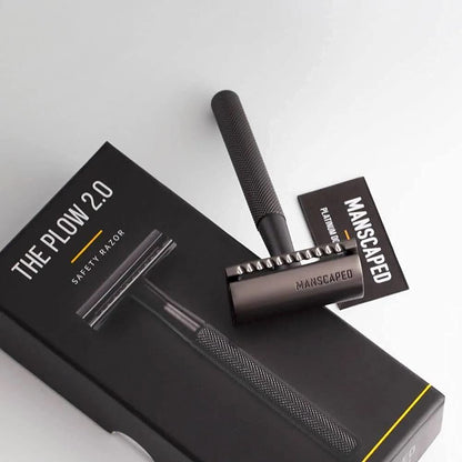 MANSCAPED® The Plow® 2.0 Premium Single Blade Double-Edged Safety Face Razor for Men