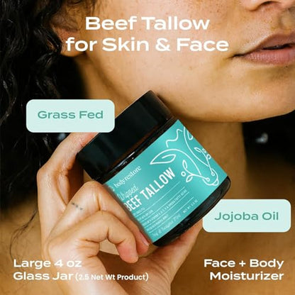 Body Restore Whipped Beef Tallow Balm – Mothers Day Gifts for Mom, Grass Fed Moisturizer for Face and Body, Birthday Gifts for Women, Self Care – Eucalyptus