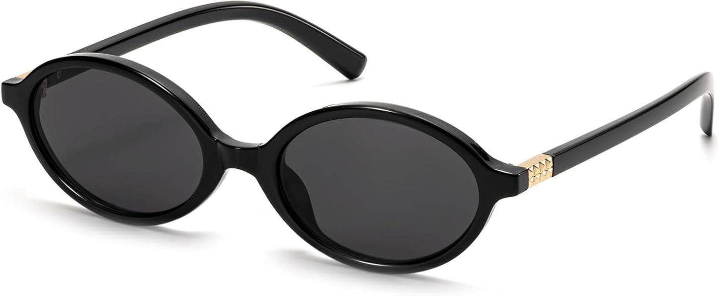 ViewJoy Retro Oval Sunglasses for Women Vintage 90s Y2K Trendy Designer Sun Glasses