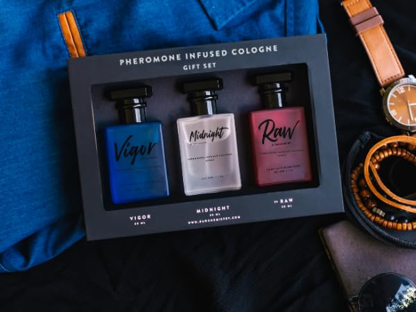 RawChemistry Pheromone Mens Cologne Gift Set - Colognes, 1 Fl Oz (Pack of 3)