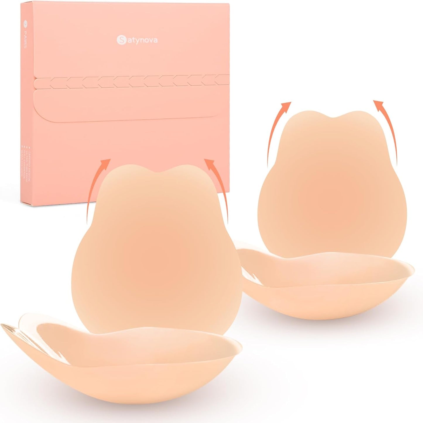 Nipple Covers with Lift for Women,2 Pairs Seamless Reusable Sticky Bra Push Up Adhesive Lifting Pasties