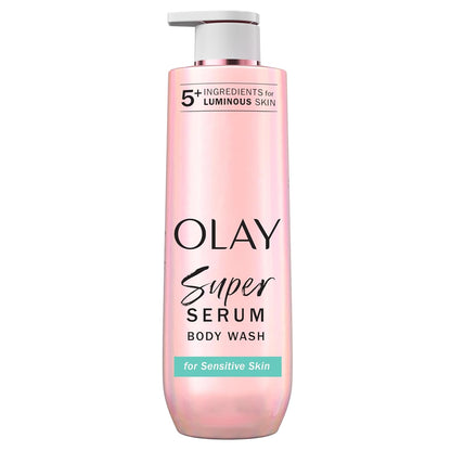 Olay Super Serum Body Wash for Extra Dry Skin, 24hr Long Lasting Hydration, 5+ Ingredient Complex for Bright Even Firm Luminous Skin, 20 fl oz
