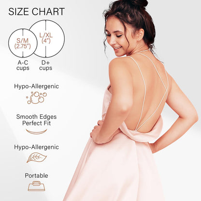 QUXIANG 4 Pairs Pasties Women Nipple Covers Reusable Adhesive Silicone Nippleless Covers Bra for Dress