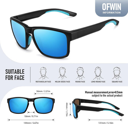 Sports Polarized Sunglasses for Men Women UV Protection Unbreakable Driving Running Fishing Hiking Sun Glasses