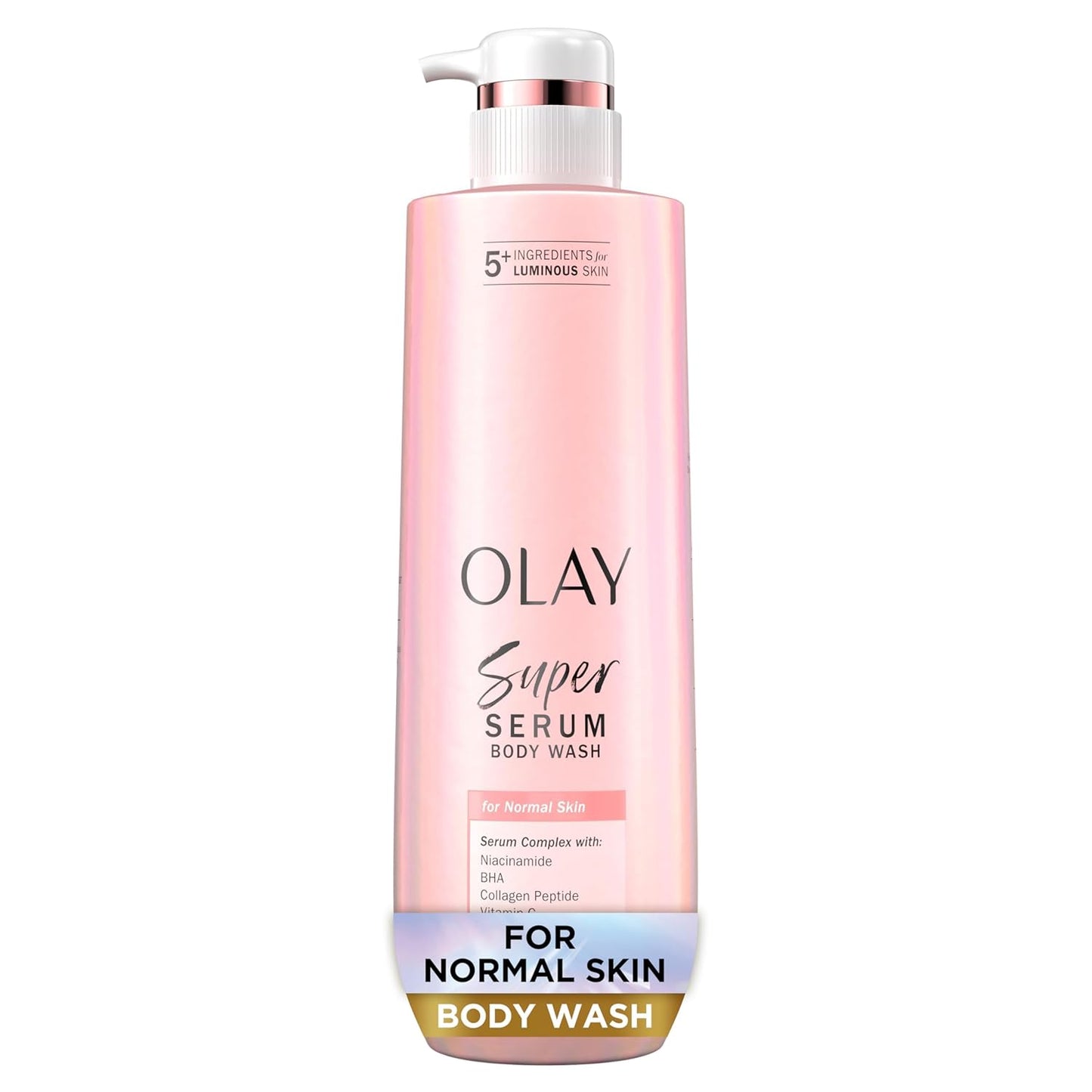 Olay Super Serum Body Wash for Extra Dry Skin, 24hr Long Lasting Hydration, 5+ Ingredient Complex for Bright Even Firm Luminous Skin, 20 fl oz