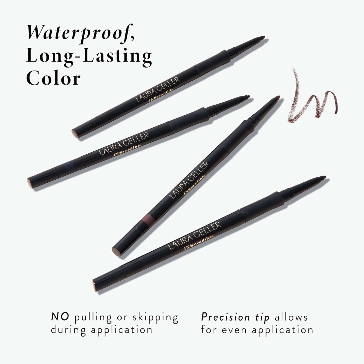 LAURA GELLER NEW YORK INKcredible Gel Eyeliner - Graphite - Waterproof Smudge-proof Eyeliner Pencil - Built in Sharpener