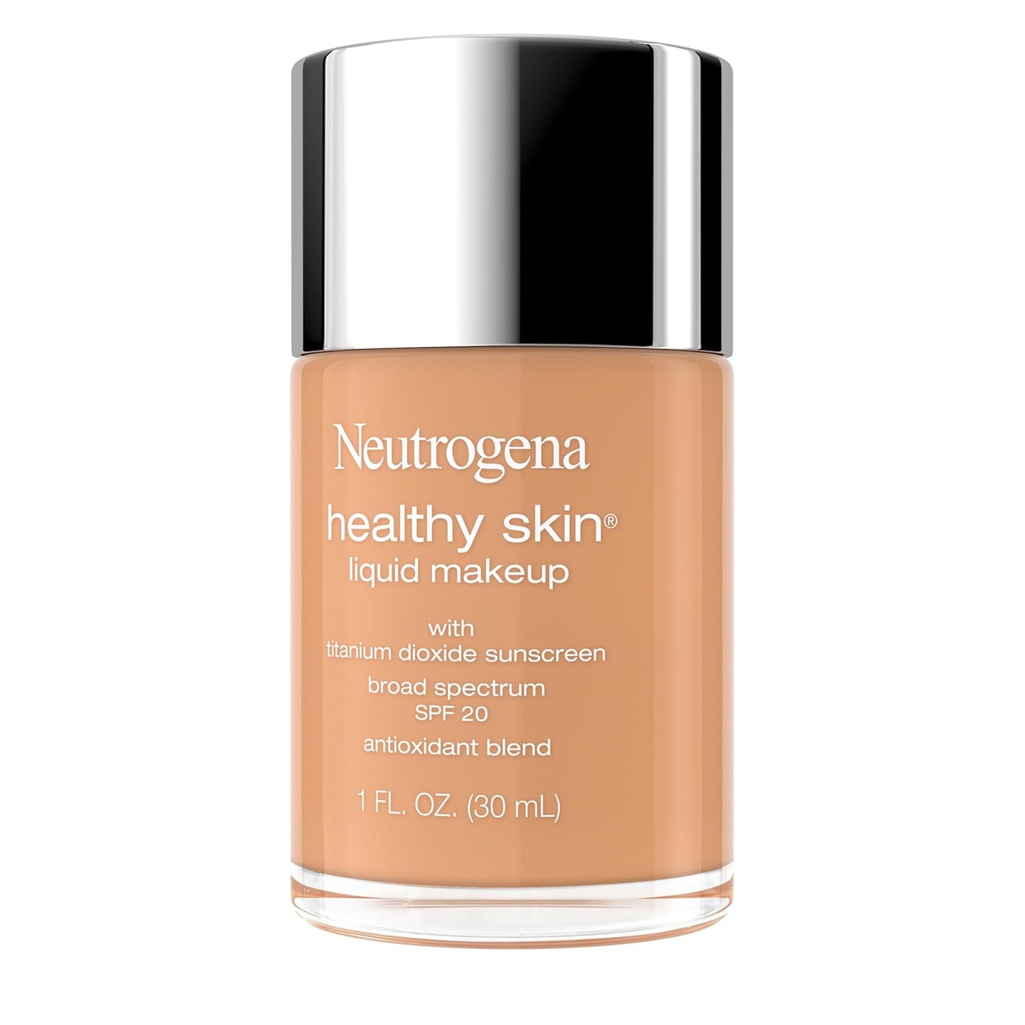 Neutrogena Healthy Skin Liquid Foundation Makeup with Broad Spectrum SPF 20 Sunscreen, Lightweight, Medium Coverage Makeup with Sunscreen and Pro-Vitamin B5, Fresh Beige 380W, 1 fl. oz