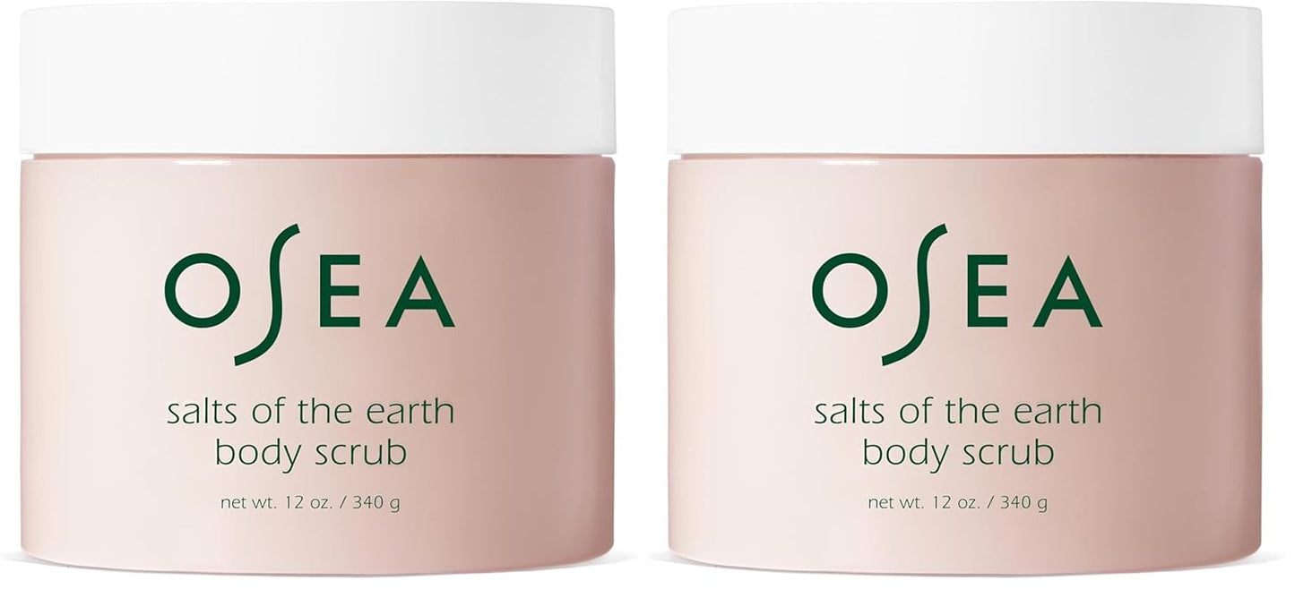 OSEA Salts of the Earth Body Scrub 12 oz - Pink Himalayan Salt Scrub - Gentle Body Exfoliation Skincare - Ideal Spa Gift for Pampering - Clean Beauty & Vegan Body Care