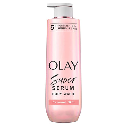 Olay Super Serum Body Wash for Extra Dry Skin, 24hr Long Lasting Hydration, 5+ Ingredient Complex for Bright Even Firm Luminous Skin, 20 fl oz