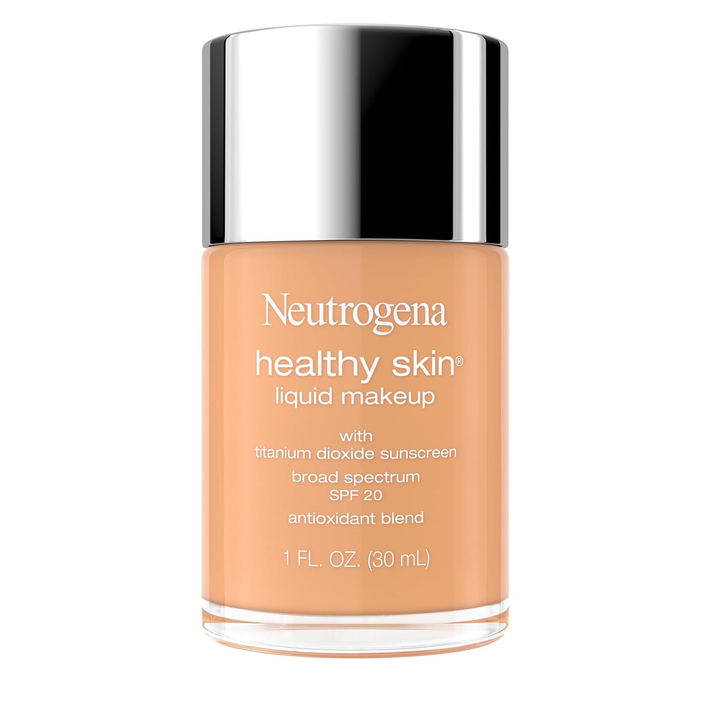 Neutrogena Healthy Skin Liquid Foundation Makeup with Broad Spectrum SPF 20 Sunscreen, Lightweight, Medium Coverage Makeup with Sunscreen and Pro-Vitamin B5, Fresh Beige 380W, 1 fl. oz