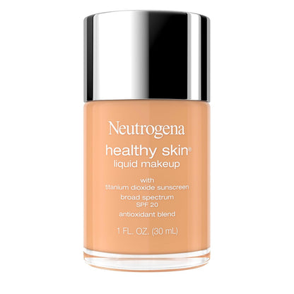 Neutrogena Healthy Skin Liquid Foundation Makeup with Broad Spectrum SPF 20 Sunscreen, Lightweight, Medium Coverage Makeup with Sunscreen and Pro-Vitamin B5, Fresh Beige 380W, 1 fl. oz