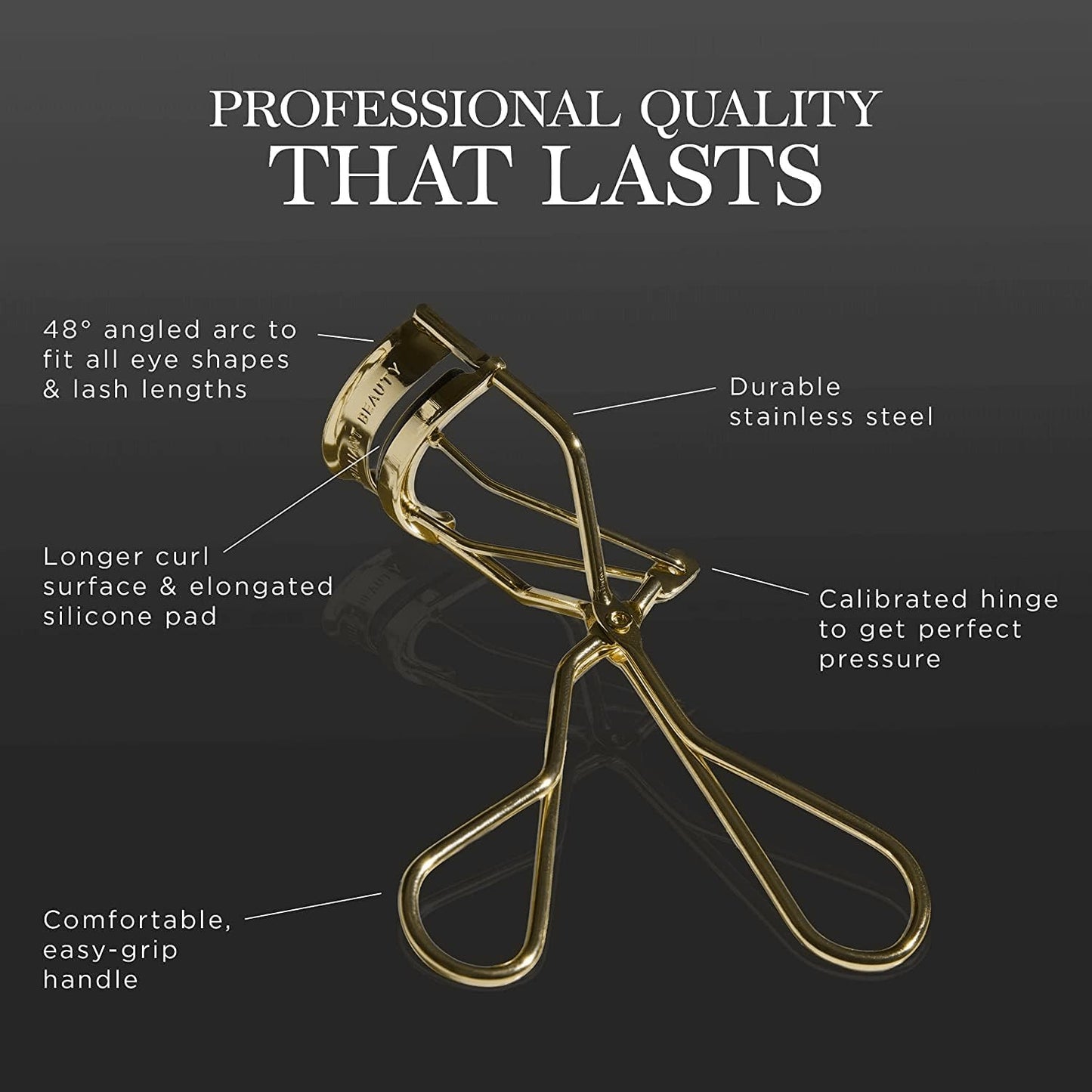 Eyelash Curler with Satin Bag & Refill Pads - Award Winning - No Pinching, Just Dramatically Curled Eyelashes for a Lash Lift in Seconds (Gold)