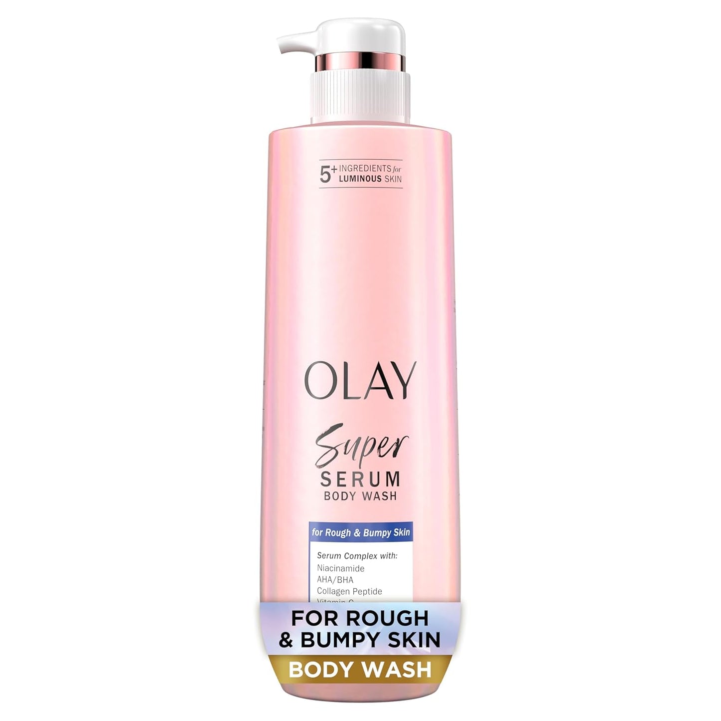 Olay Super Serum Body Wash for Extra Dry Skin, 24hr Long Lasting Hydration, 5+ Ingredient Complex for Bright Even Firm Luminous Skin, 20 fl oz