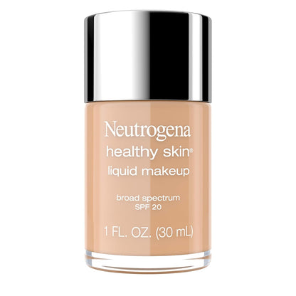 Neutrogena Healthy Skin Liquid Foundation Makeup with Broad Spectrum SPF 20 Sunscreen, Lightweight, Medium Coverage Makeup with Sunscreen and Pro-Vitamin B5, Fresh Beige 380W, 1 fl. oz