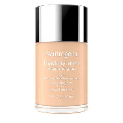 Neutrogena Healthy Skin Liquid Foundation Makeup with Broad Spectrum SPF 20 Sunscreen, Lightweight, Medium Coverage Makeup with Sunscreen and Pro-Vitamin B5, Fresh Beige 380W, 1 fl. oz