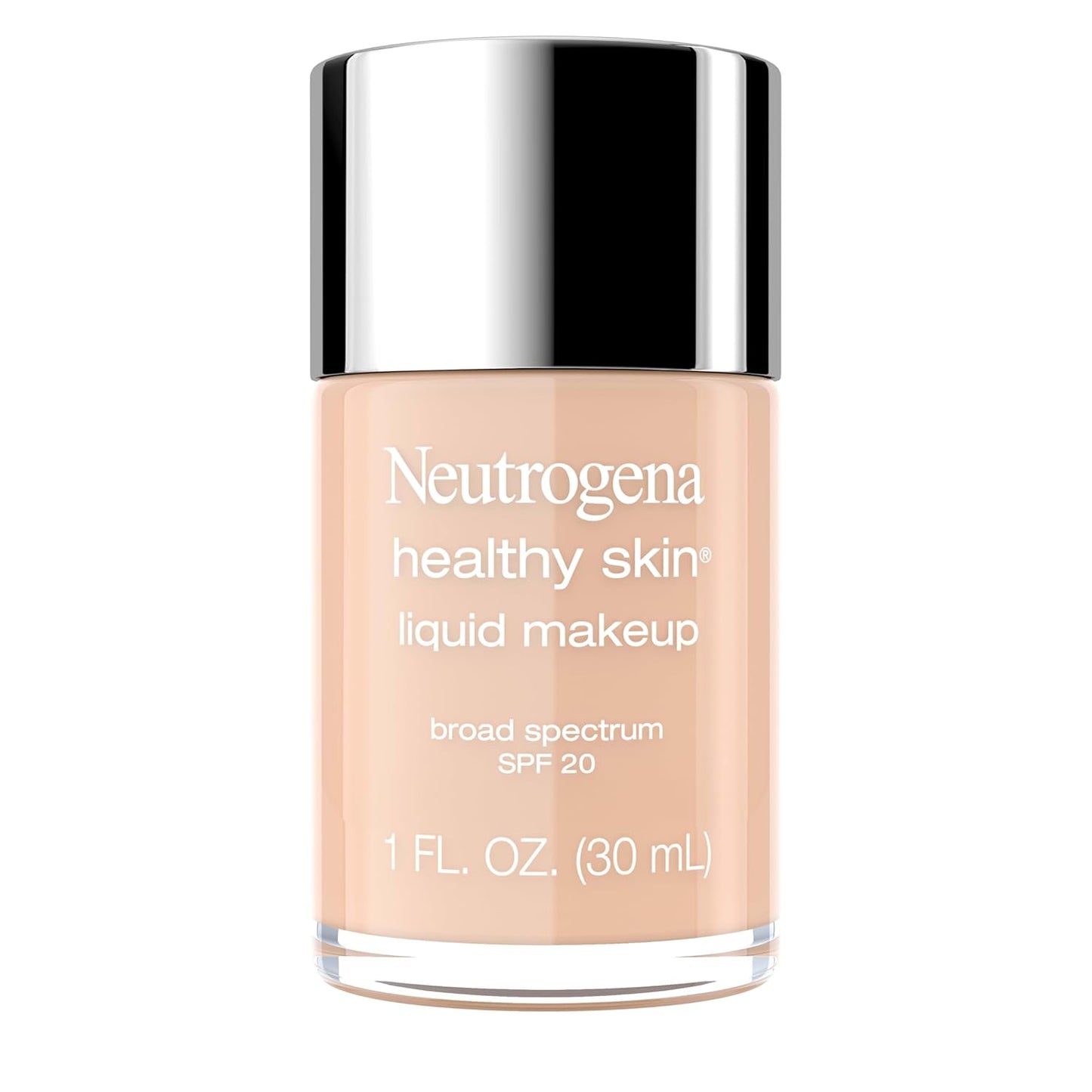 Neutrogena Healthy Skin Liquid Foundation Makeup with Broad Spectrum SPF 20 Sunscreen, Lightweight, Medium Coverage Makeup with Sunscreen and Pro-Vitamin B5, Fresh Beige 380W, 1 fl. oz