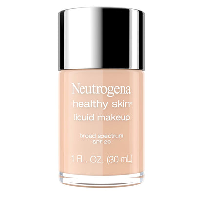 Neutrogena Healthy Skin Liquid Foundation Makeup with Broad Spectrum SPF 20 Sunscreen, Lightweight, Medium Coverage Makeup with Sunscreen and Pro-Vitamin B5, Fresh Beige 380W, 1 fl. oz