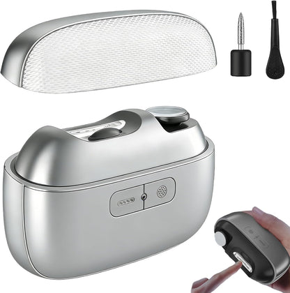 Universal Automatic Electric Nail Clipper,3-in-1 Rechargeable Fingernail & Toenail Trimmer with Built-in Light&2 Speeds,360° Silent Smart Nails Cutter and Polishing Trimmer with Nail Scraps Storage