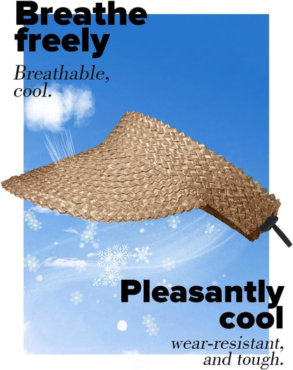 Straw Sun Visors & Hats for Women - Packable Beach Hats, Handmade, Sun Protection