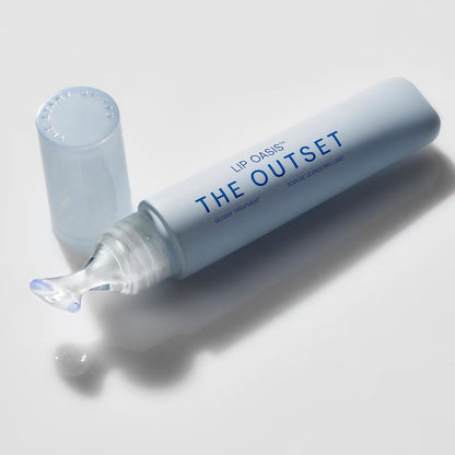 The Outset Lip Oasis Hydrating Lip Balm, Glossy Moisturizing Lip Treatment for Dry, Sensitive Lips, Clean, Vegan & Gluten-Free, Clear, 0.3 oz