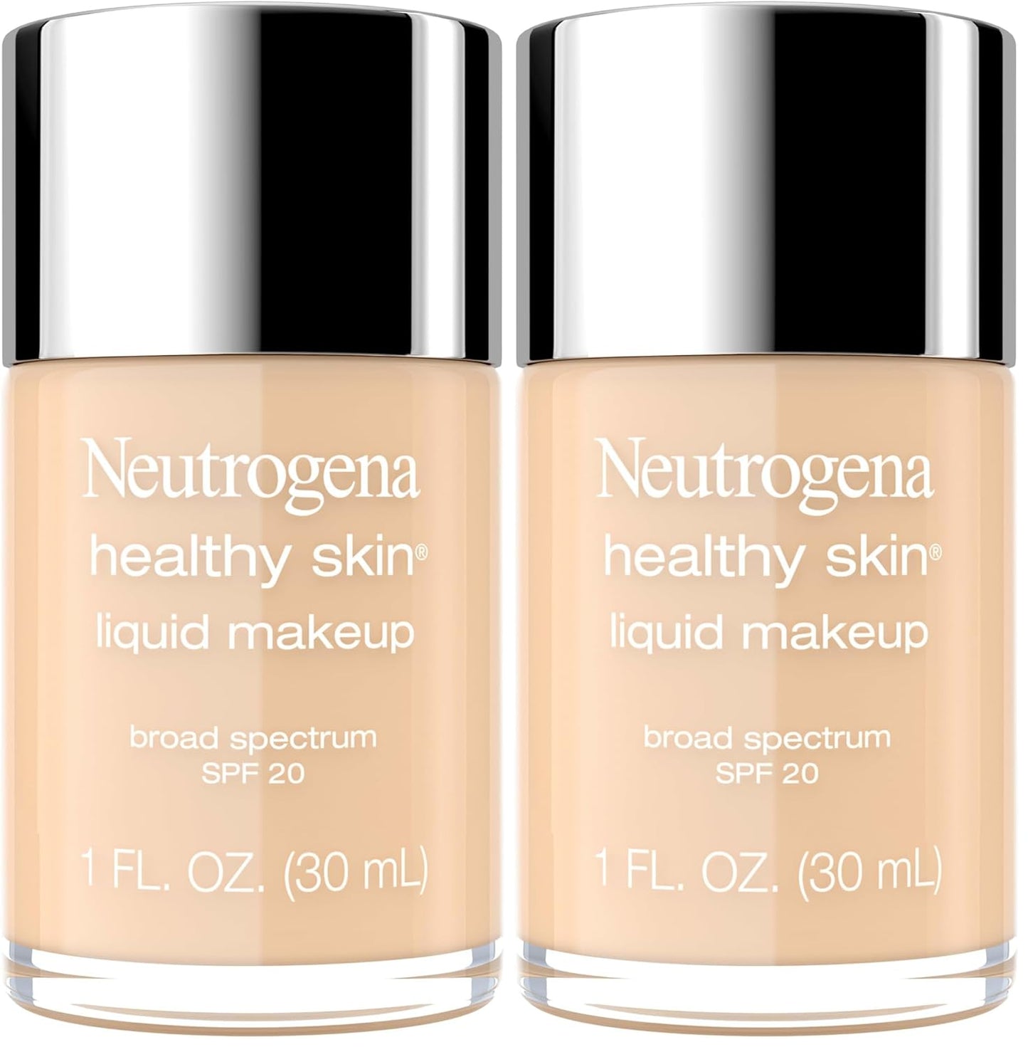 Neutrogena Healthy Skin Liquid Foundation Makeup with Broad Spectrum SPF 20 Sunscreen, Lightweight, Medium Coverage Makeup with Sunscreen and Pro-Vitamin B5, Fresh Beige 380W, 1 fl. oz