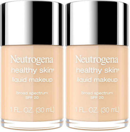 Neutrogena Healthy Skin Liquid Foundation Makeup with Broad Spectrum SPF 20 Sunscreen, Lightweight, Medium Coverage Makeup with Sunscreen and Pro-Vitamin B5, Fresh Beige 380W, 1 fl. oz