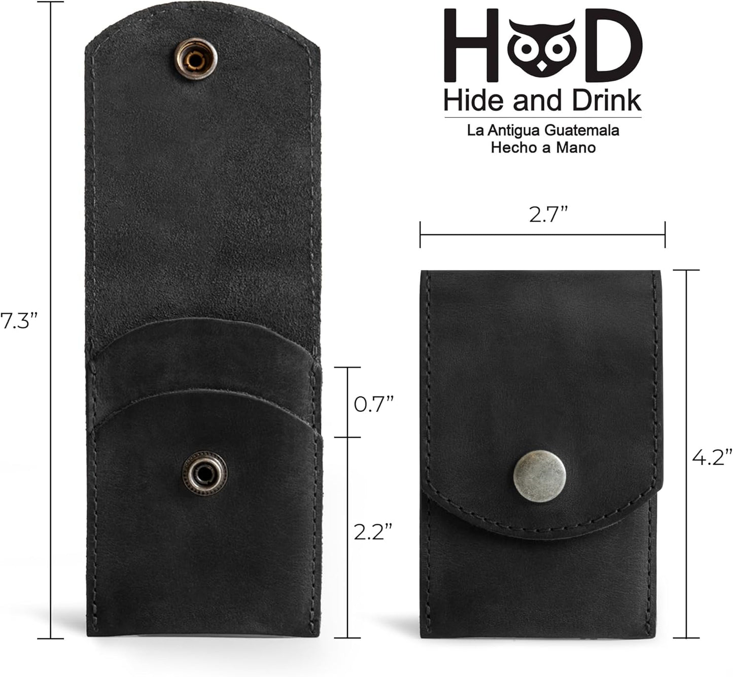 Hide & Drink, Double Nail Clipper Case, Beauty & Personal Care, Commuter and Nomad, Grooming Case, Home & Travel Essentials, Manicure Kit Storage, Full Grain Leather, Handmade (Charcoal Black)