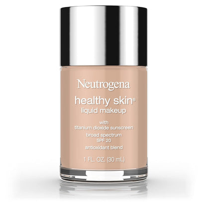Neutrogena Healthy Skin Liquid Foundation Makeup with Broad Spectrum SPF 20 Sunscreen, Lightweight, Medium Coverage Makeup with Sunscreen and Pro-Vitamin B5, Fresh Beige 380W, 1 fl. oz
