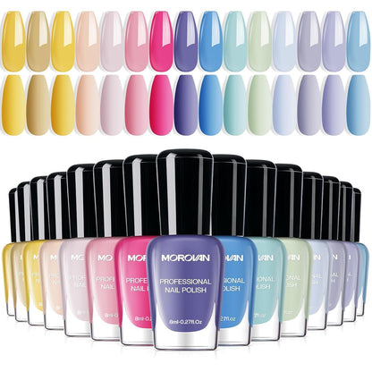 Morovan 15 Bright Color 0.27oz Air Quick Dry Nail Polish Gift Set for Women