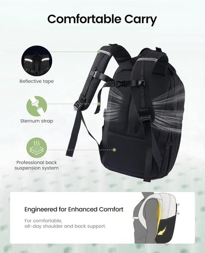 LOVEVOOK Everyday Laptop Backpack for Women & Men With Giant Tumbler Holder,18 Inch Classic Travel Work College Teacher Carry on Backpack Purse,Waterproof Computer laptop Bag Hiking Backpack,Black