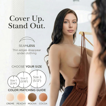 Nipple Covers with Lift for Women,2 Pairs Seamless Reusable Sticky Bra Push Up Adhesive Lifting Pasties